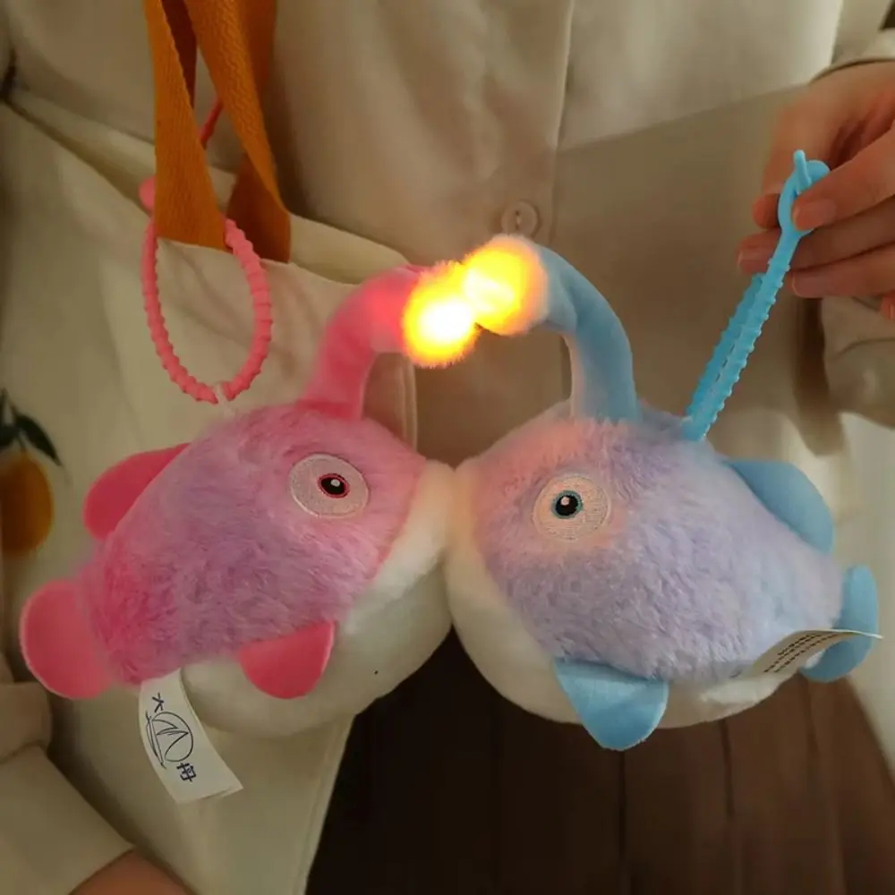 Simulation Bobo Angora Fish Plush Doll Cartoon Night Glowing Magnet Kiss Fish Keychain Magnetism Creative Glowing Fish Pendant