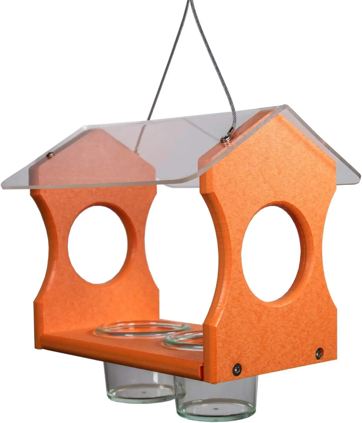 Poly Lumber Orange Oriole Bird Feeder 3000 - Hanging Oriole Jelly Feeder, Baltimore Oriole Feeder - Made in The USA