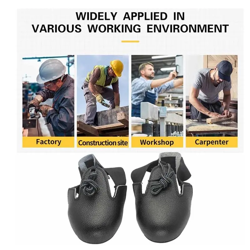 SQPP-Toe Cap Safety Shoe Covers Universal PU Leather Overshoes With Adjustable Straps