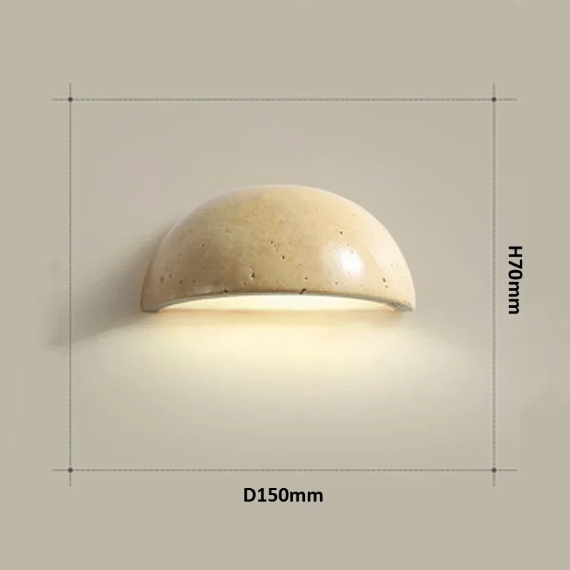 Luma Modern Design Sense Semi Circular Living Room Corridor Background Wall Light Wabi Sabi Bedside Stone Decorative Sconce Lamp