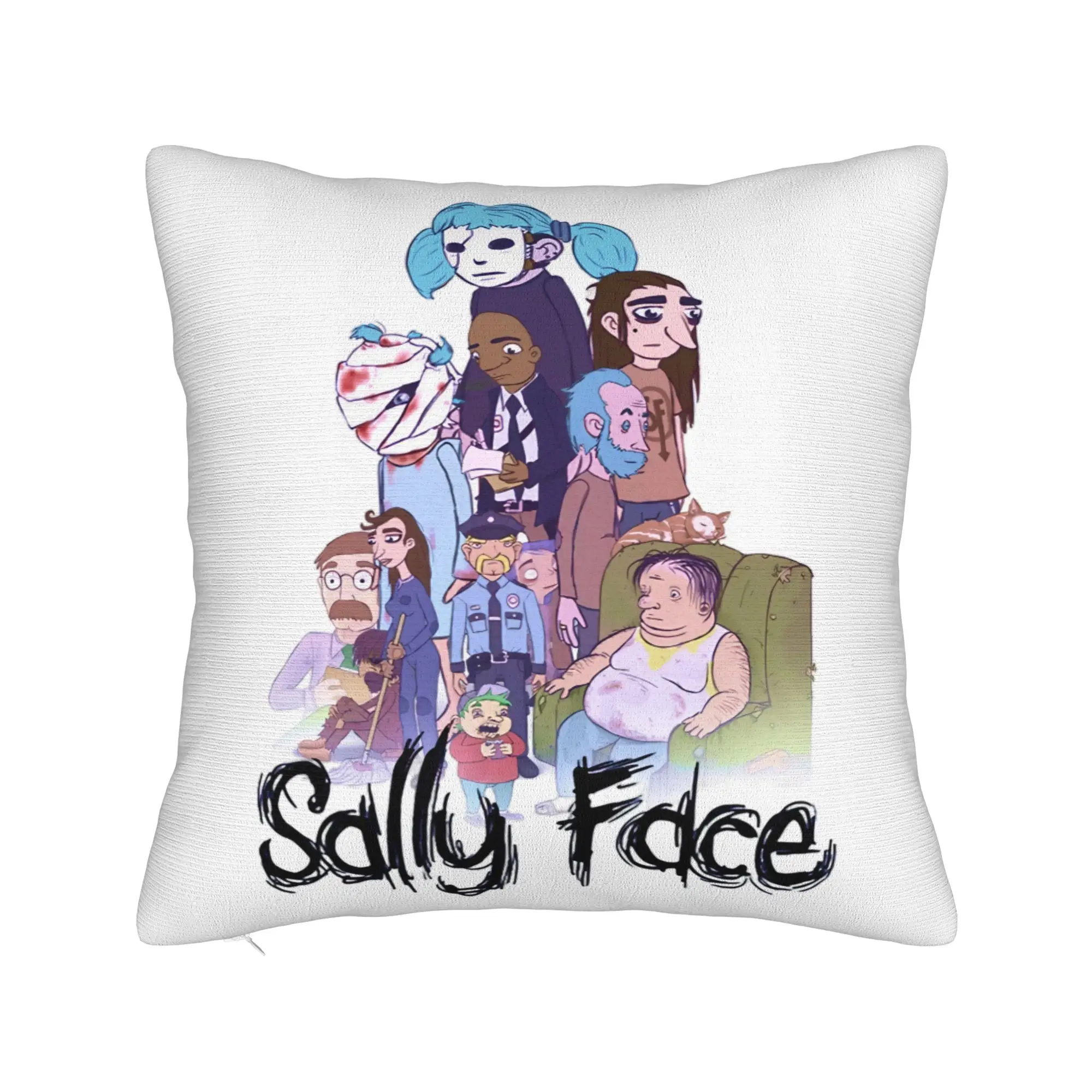 Sanitys Falls Sally Face Game Pillowcase Printing Polyester Cushion Cover Decorative Sal Fisher Pillow Case Cover Home 40X40cm