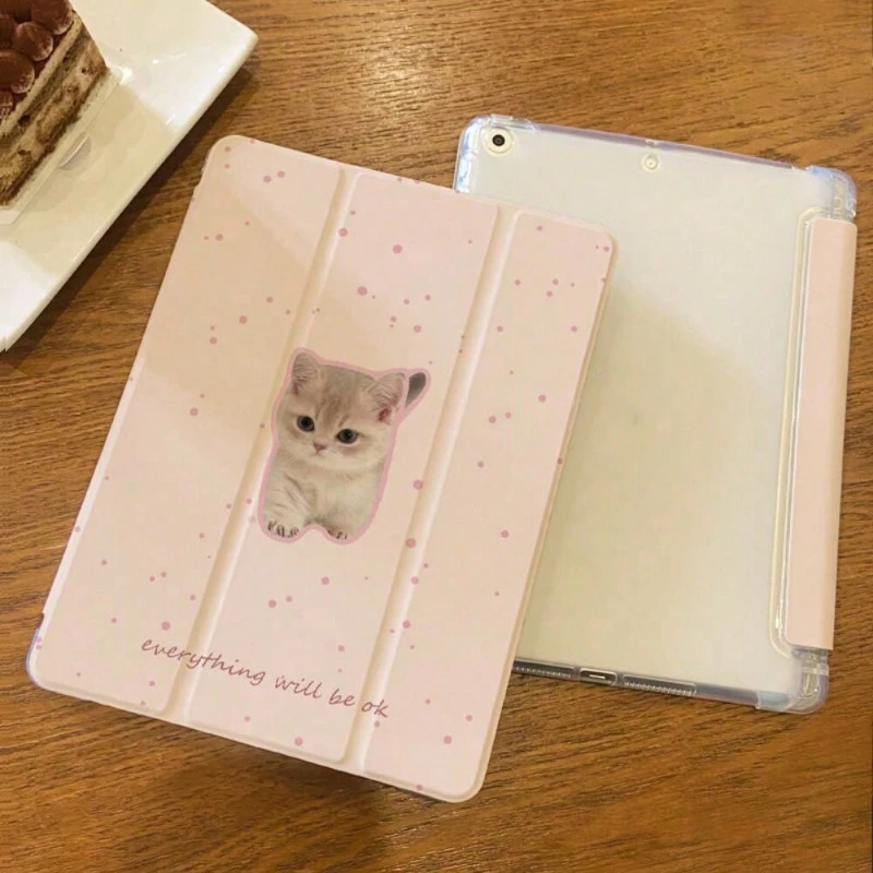 IPad 5th Generation 9.7 Inch TPU Soft Case for 7 8 9th 10.2 Funda Cover IPad Air 5 Air 4 10.9 Simple Cute Kitten Puppy Shell