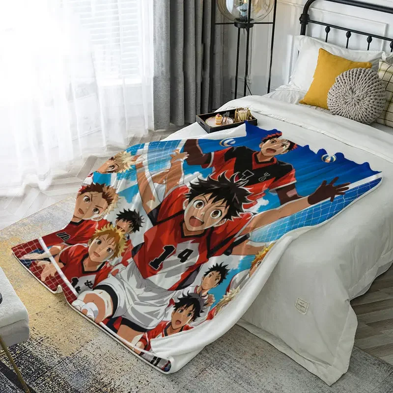 Haikyu!! Animation peripheral cartoon Karasuno team Hi Shoyo blanket bedroom sofa shawl cover dormitory quilt sheet blanket