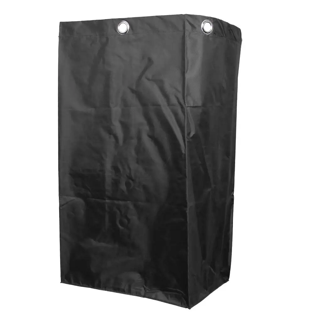 

Durable Cleaning Cart Bag Black Oxford Cloth Janitorial Cart Sack Replacement Trolley Bag for Hotel and Office