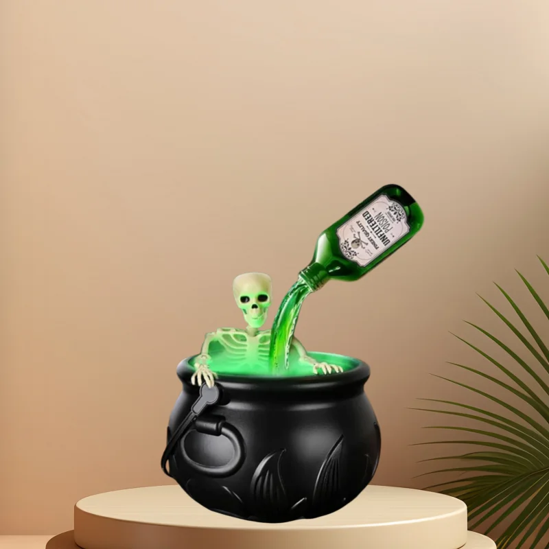 

Witch Cauldron Ghost Retro Black Plastic Bowl DIY Floating Potion Set Witch Pot and Mist Maker Home Yard Halloween Decoration