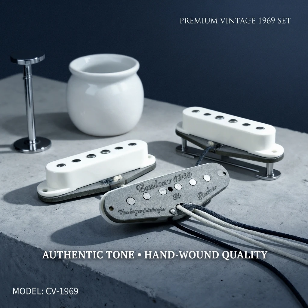 1969 Custom Strat-Style SSS Single Coil Pickup Set, Hand-Wound Alnico V Magnets Classic Tone Electric Guitar Replacement Pickups