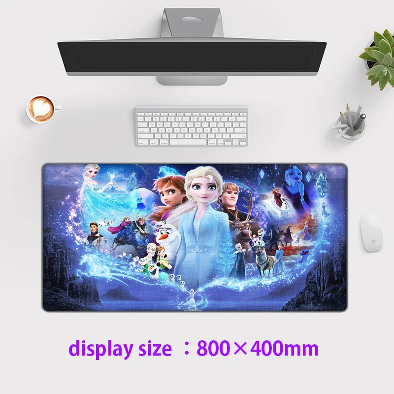 Disney Cartoon Frozen Elsa XXL Mouse Pad Gamer Accessory Hot Large Computer Lock Edge Keyboard Mat Anime Strange Dropshipping