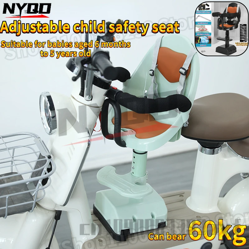 

Electric Scooter Adjustable Safety Seat with Shock Absorption Motorcycle Child Seat for Child Aged 9 Months To 4 Years Old