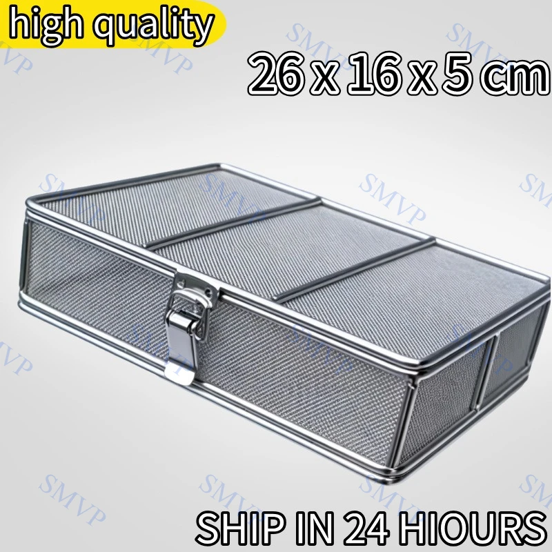 High quality Dental Sterilization Net Sterilizing Basket with Lid Stainless Steel Surgical Instrument Autoclave Disinfection Box view 6