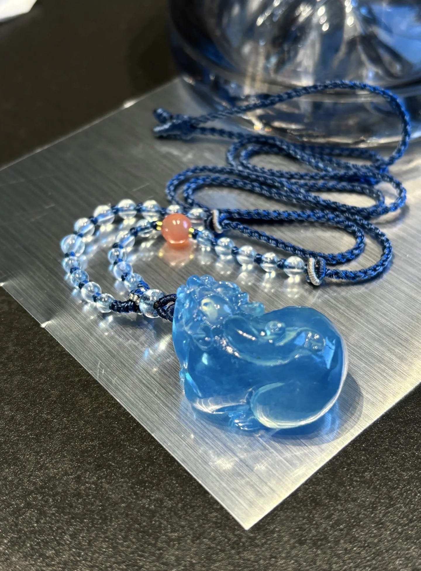 

Натуральный кулон из бусин аквамарина с золотом 18 карат, 30x20x19 мм, женское модное ожерелье из аквамарина с золотом 18 карат, редкое, AAAAA