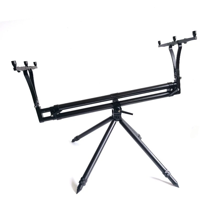 Portable foldable fishing rod holder with adjustable aluminum alloy fishing fixing seat