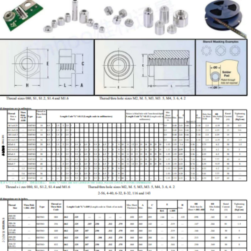 SMTSO3015CTJ Surface Mount Round Nut Standoff for PCB M3 × φ5.56 × 1.5 + 1.53 Copper with Tin Plating