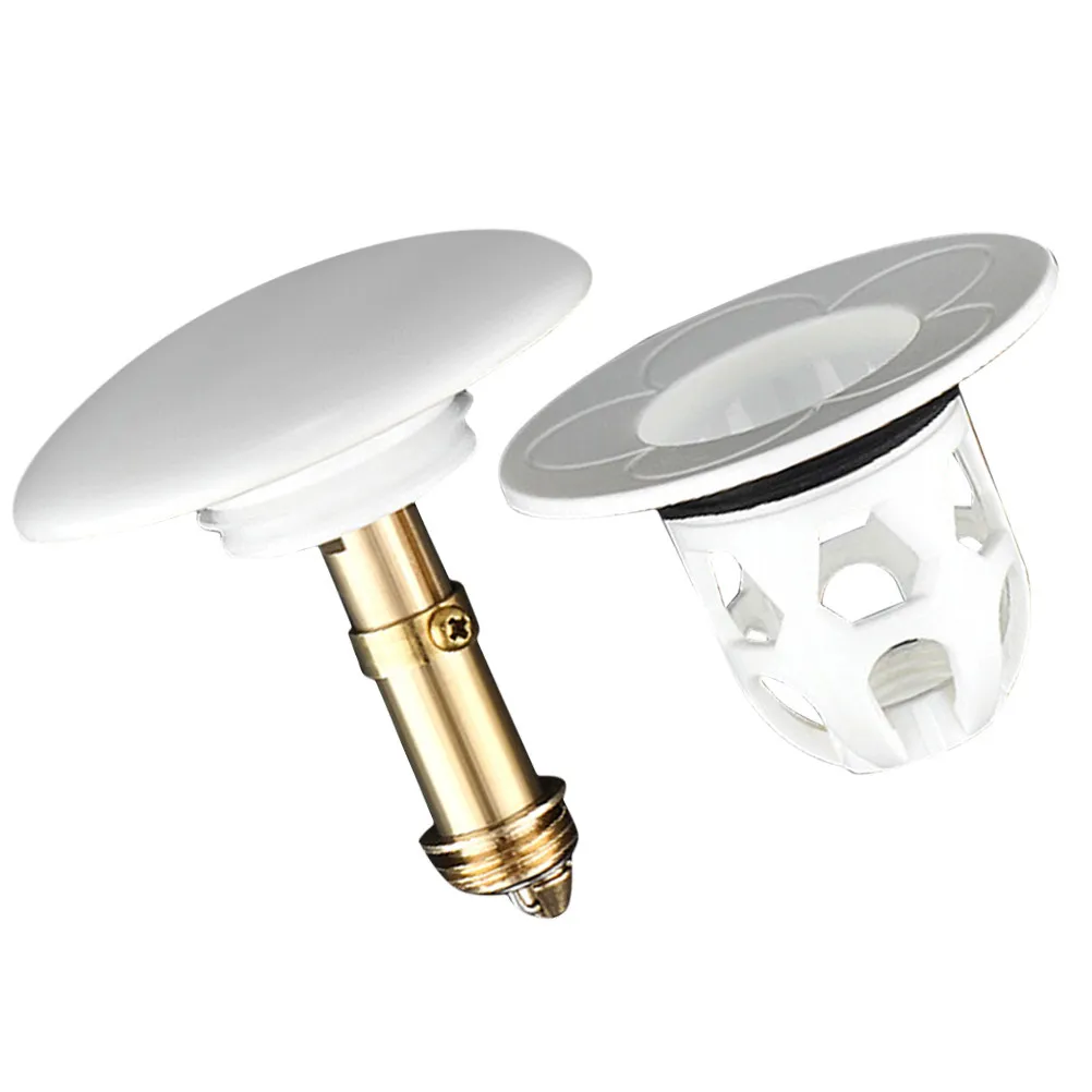 

Ceramic Pop-Up Bathroom Sink Drain Plug Corrosion Resistant Anti-Rust Press-Type Stopper Washbasin Hair Catcher Drain Strainer