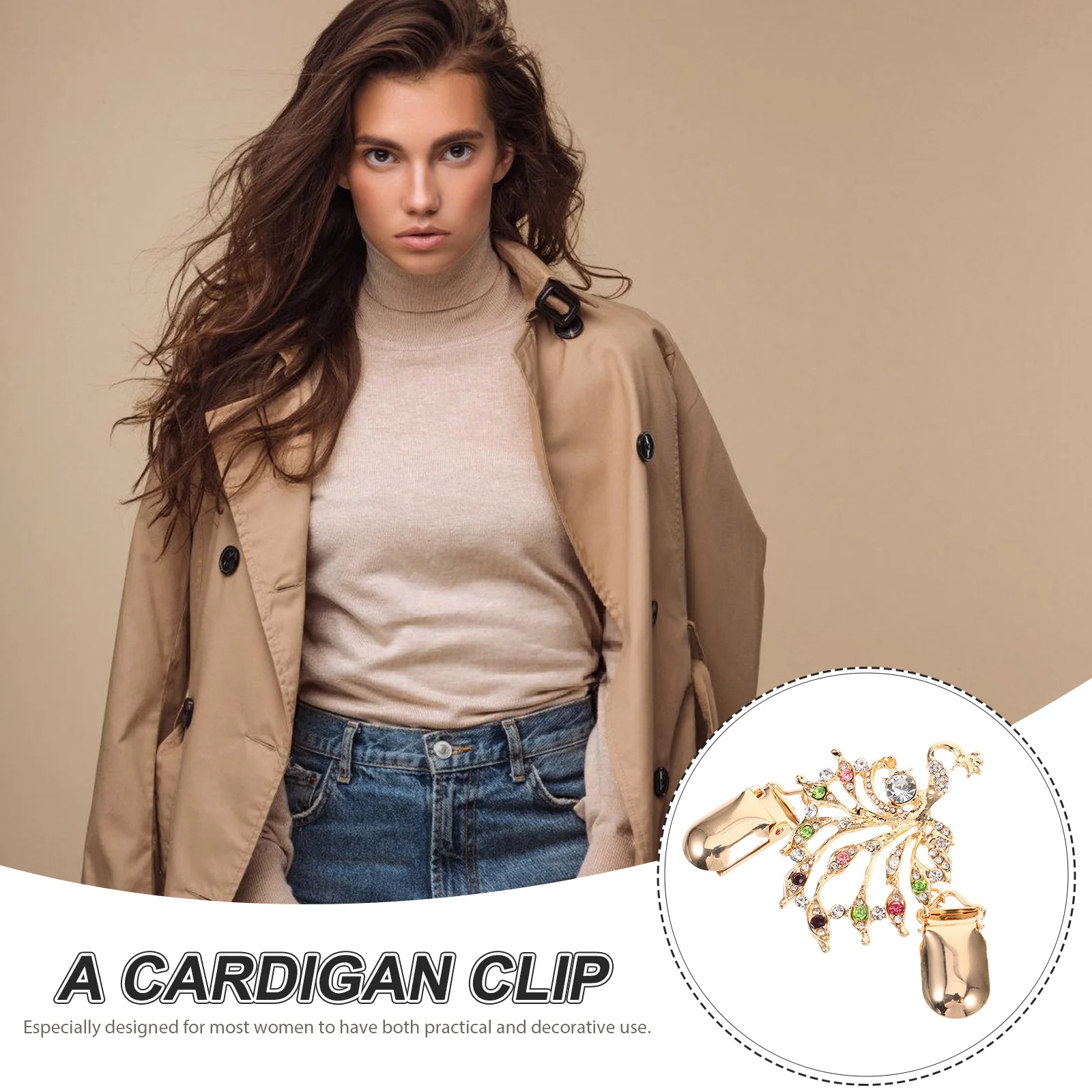 

Peacock Design Sweater Clip Metal Scarf Clip for Women Stylish Shawl Clasp Brooch Dress Accessory Cardigan Closure