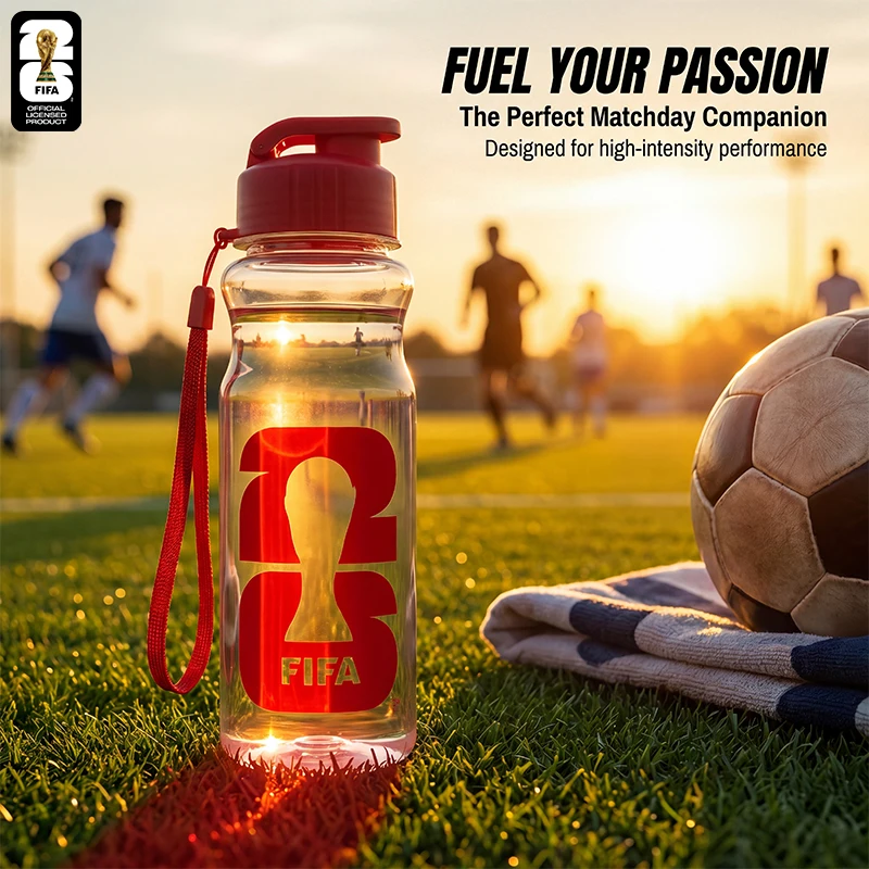 Official FIFA 2026 Authorized Sports Water Bottle, Safe BPA Free Food Grade Plastic Portable Sports Cup, World Cup Peripherals
