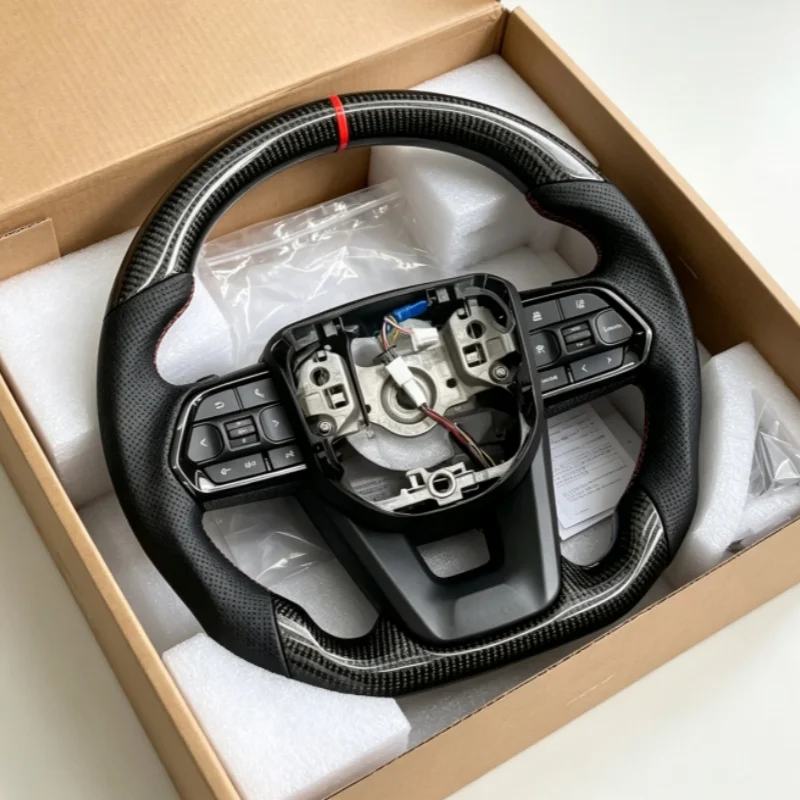 Customized Carbon Fiber Leather Car Steering Wheel For Toyota Land Cruiser LC200 LC300 LC70 FJ200 Highlander Steering Wheel