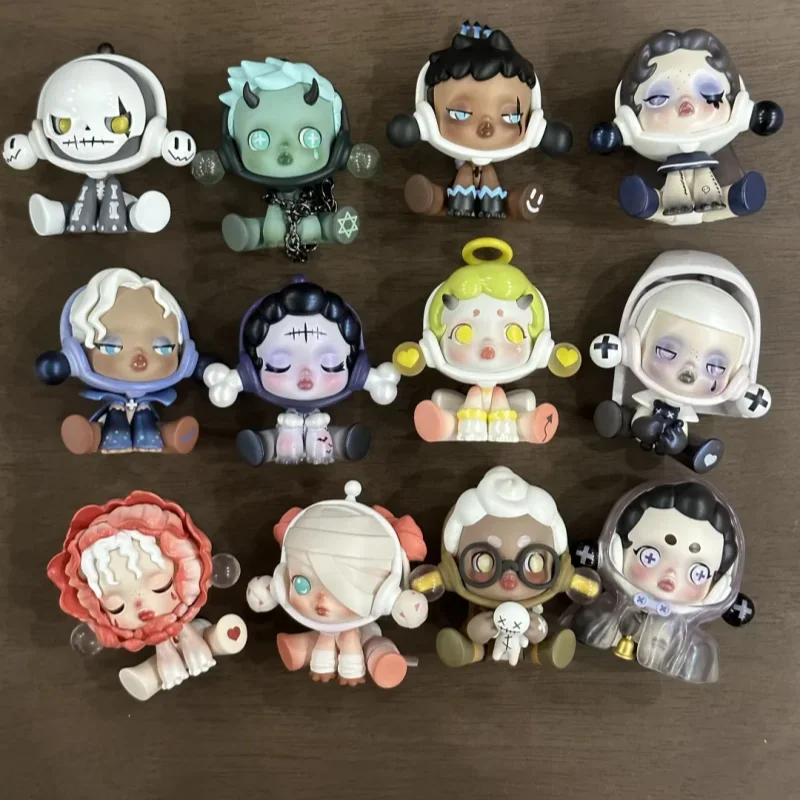 

ppmtMysterious Skullpanda Jungle Castle Series Таинственная слепая коробка Крутая кровавая роза ручной работы Темный ветер Орнамент Коллекция Подарок