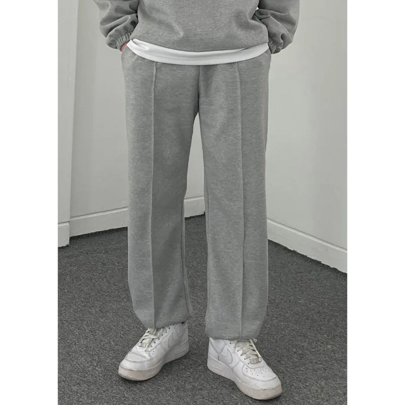 Men Elastic Cuff Sweatpants Vertical Seam Loose Jogger Trousers Casual Streetwear Pants