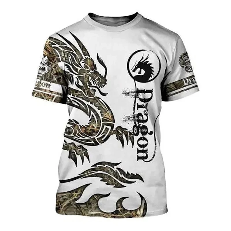 2024 T Shirts For Men New Fashion Oversized Tops Unisex Dragon Graphic 3D Print T-shirt Summer Casual O Neck Short-sleeved Tops view 5