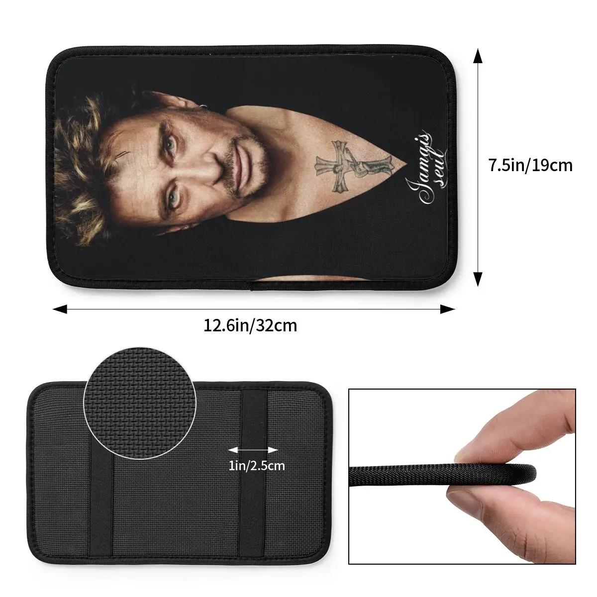 Center Console Cover Pad Fashionable Johnny Hallyday Car Arm Rest Cover Mat Universal Breathable Car Interior Cushion