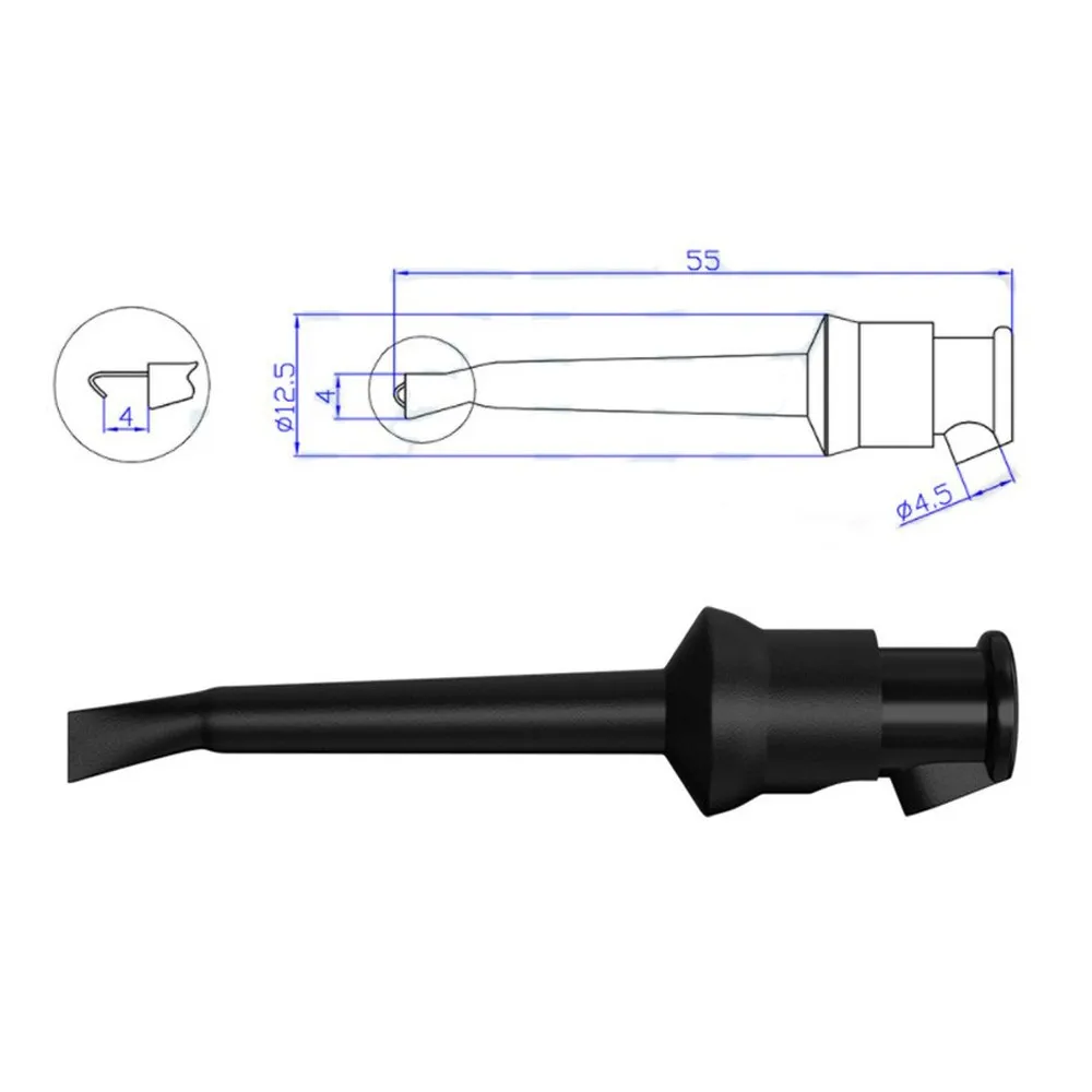 10PCS Copper Test Hook Soldering Type Quick Test Clip Probe Hook Copper PA Gold‑plated 30Vac‑60Vdc Max 10A for Circuit Testing