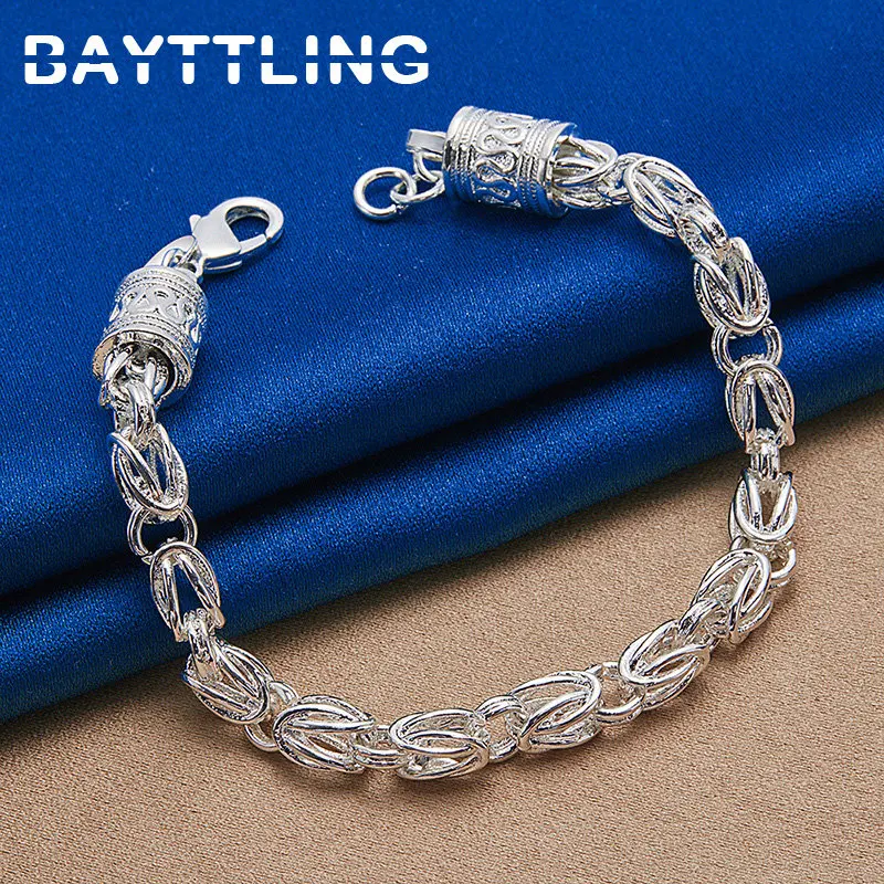 

BAYTTLING 925 Sterling Silver Charm Exquisite Chain Bracelet For Men Women Fashion Wedding Party Jewelry Accessories