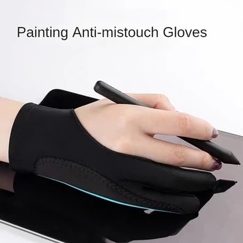 Anti-Touch Twee-Vinger Handschildering Handschoenen Voor Tablet Digitaal Bord Scherm Touch Tekening Anti-Fouling Olieverf Kunst Benodigdheden