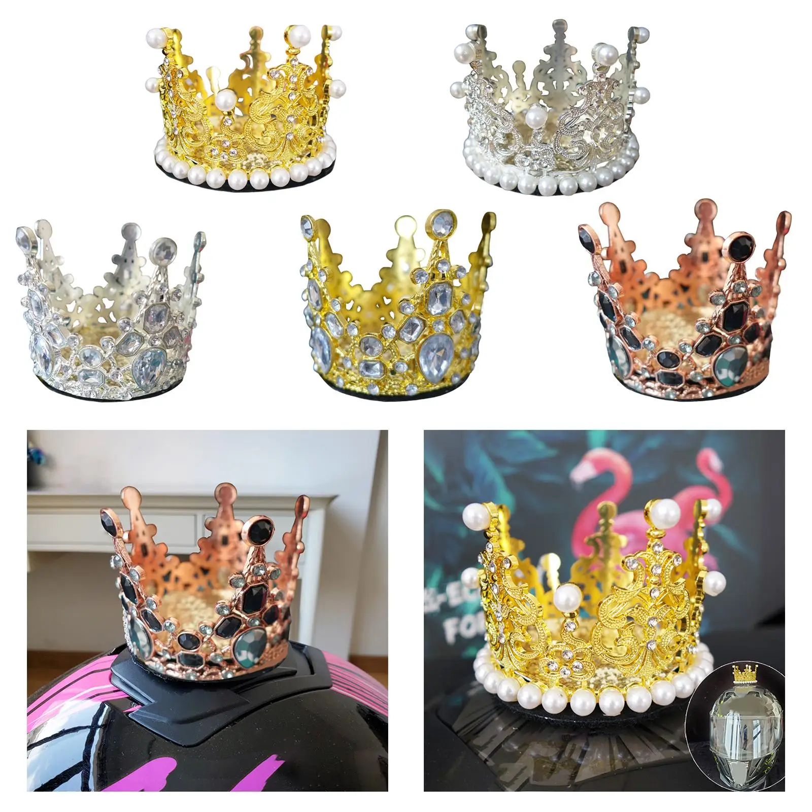 

Helmet Crown Crystal Reusable Accessory Fit for Ski Helmet Motorcycle Girls
