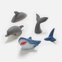 Marine Life Shark Dolphin Refrigerator Sticker 3D Three-Dimensional Personality Creative Design Message Sticky Note Decoration