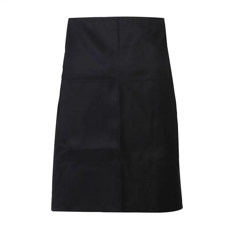 Universal Unisex Half Bust Bib Apron Restaurant Kitchen Coffee Tea Shop Waitress Chef Uniforms Waist Short Apron With Pockets