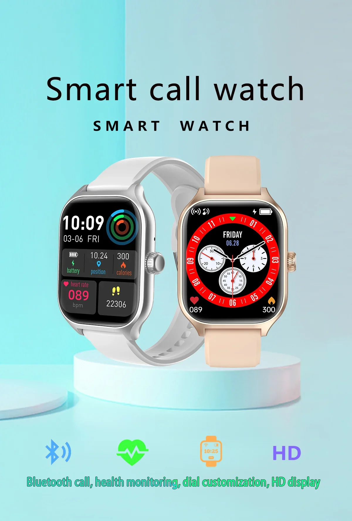 Smartwatch with 2.01-Inch Color Screen, Bluetooth Calling and Fitness Tracking description 1