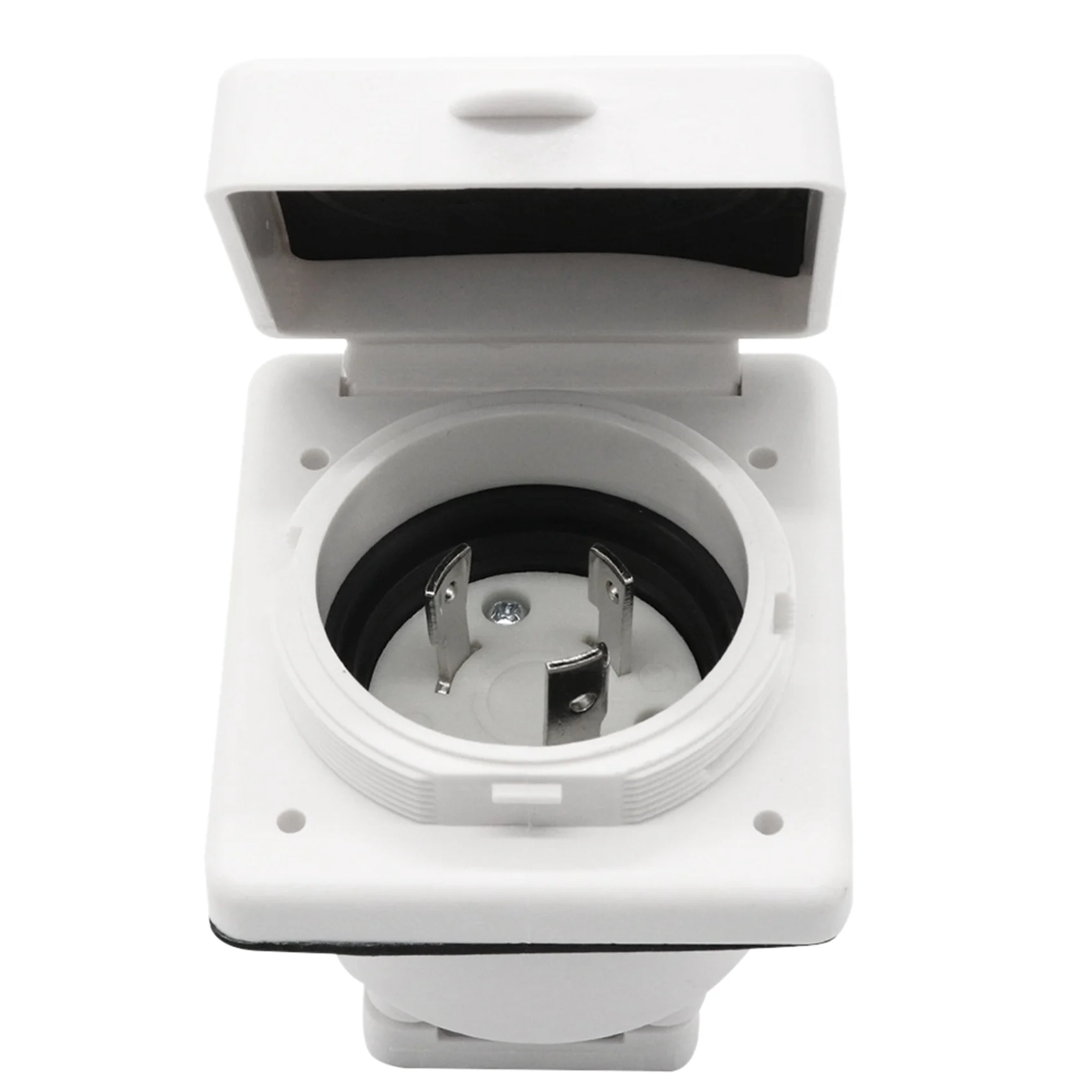 A11M-6Pcs 125V Rv Power Twist Lock Plug Inlet 30Amp Female Locking Connector With Cover Rv Power Socket Waterproof Cover Set