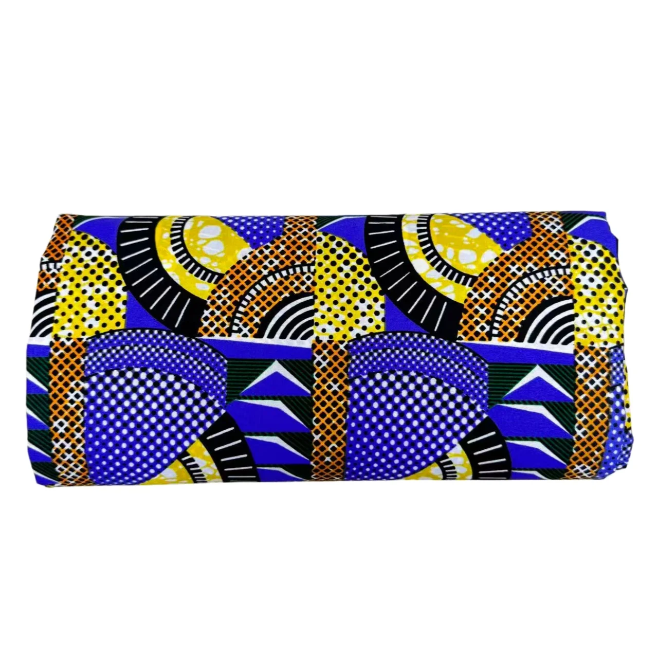 6 ياردة أنغولا قماش الباتيك الأفريقي |   الأرجواني الأصفر هندسية جولة ألياف البوليستر الخياطة DIY