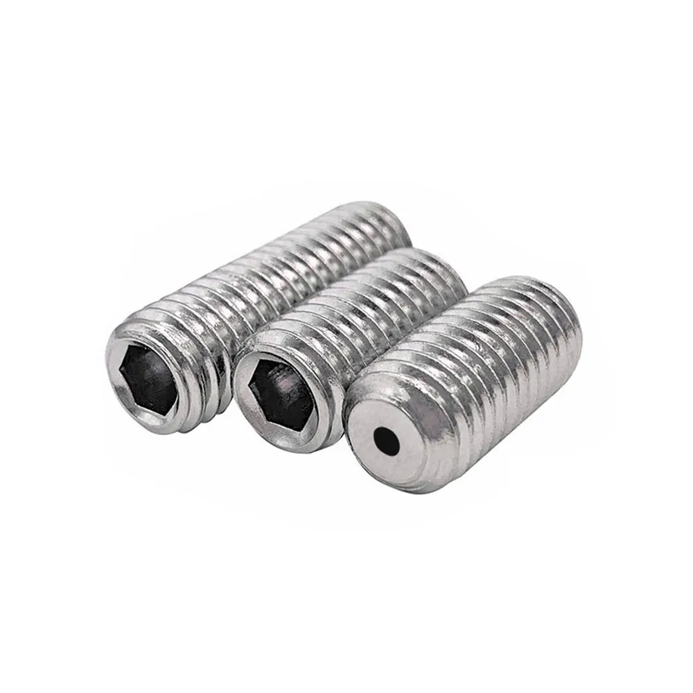 1/2/5pcs M3 M4 to M16 304 Stainless Steel Hollow Hole Through Air Out Allen Hex Hexagon Socket Flat Grub Set Screw Headless Bolt