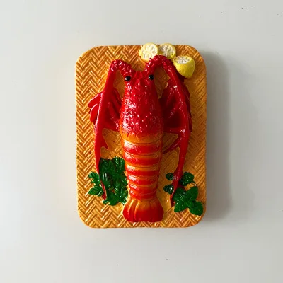 Creative personality 3D lobster crab cute food magnetic refrigerator fridge magnet sticker room home decoration collection gift