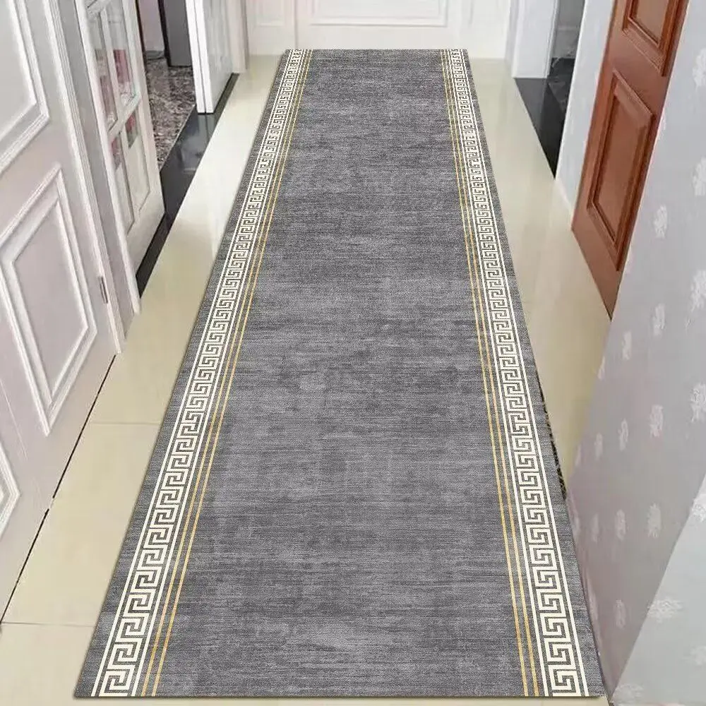 Retro Simple Style Plain Color Home Corridor Decor Carpet Large Size Stairway Aisle Non-slip Mat Easy Clean Entryway Long Rug