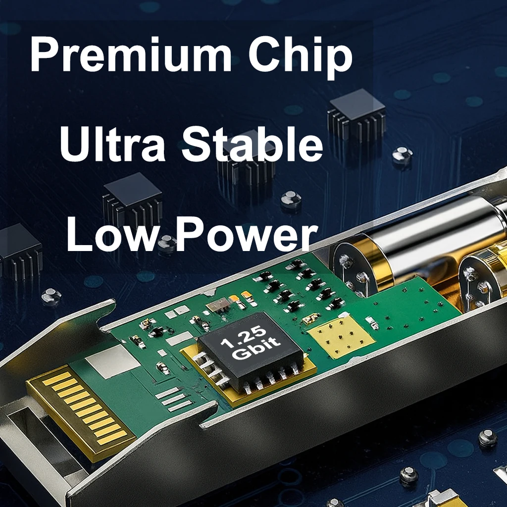 Transceptor de fibra óptica SFP 1.25G |   Modo único y múltiple |   550m~20km |   LC |   DDM |   1310/1550/850 nm |   Módulo TX/RX