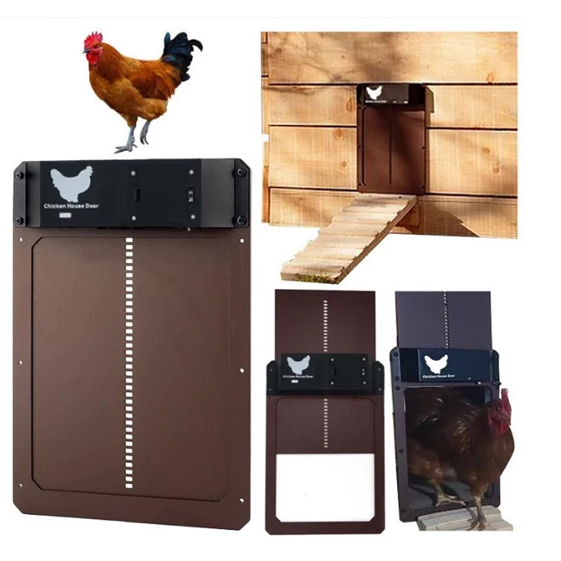 فتاحة باب حظيرة الدجاج الأوتوماتيكية، مستشعر الضوء، باب حظيرة الدجاج الذكي المضاد للقرصة، باب حظيرة تلقائي مقاوم للماء للمزرعة الصغيرة