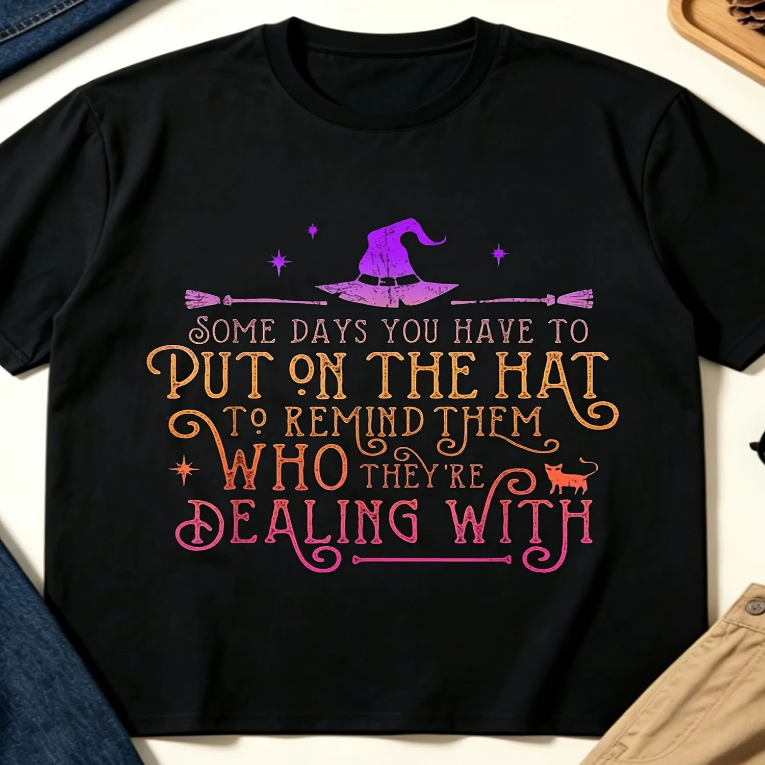 Funny Halloween Witch Hat Quote Men's T-Shirt