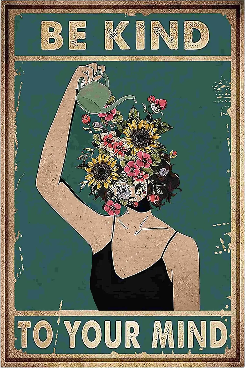 1p,Bestylez Vintage Plant Posters Boho Office Nature Wall Decor - Teen Girls Room Posters - Be Kind To Your Mind Wall Art (951)