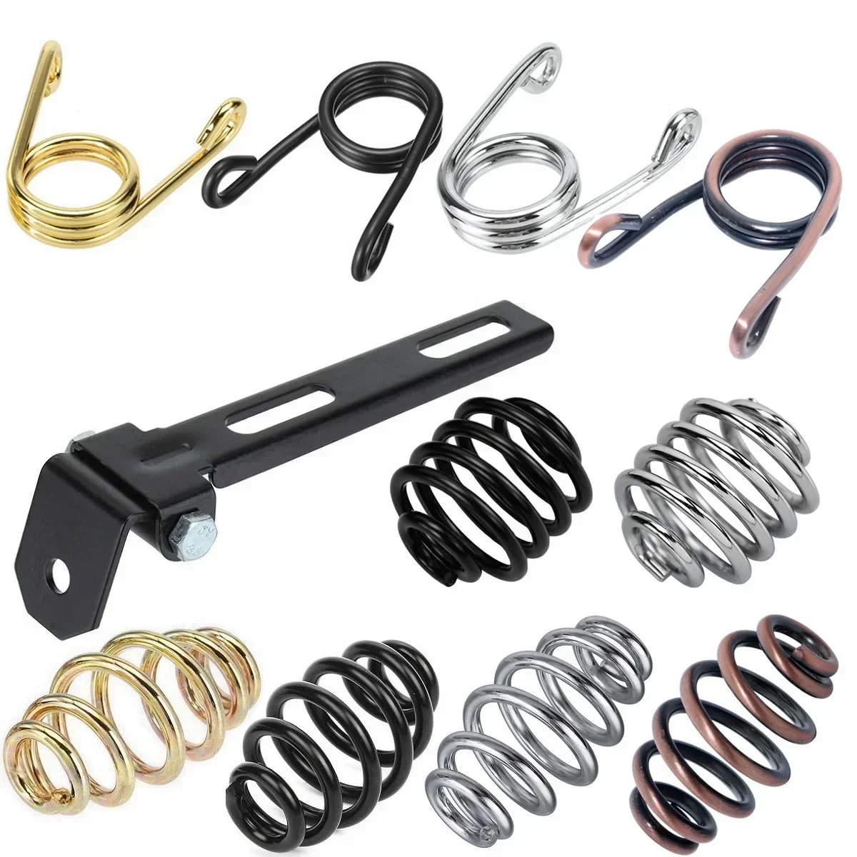 

Motorcycle Universal Coiled Solo Seat Springs Bracket Mount For Harley Honda Suzuki Kawasaki Yamah BMW Ducati Indian ATV UTV