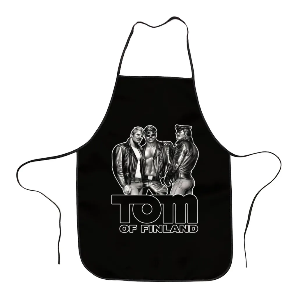 TOM OF FINLAND - KINK (BLACK) Kitchen Women Apron Household Cleaning  Composite Pinafore Salon Home Cooking Baking