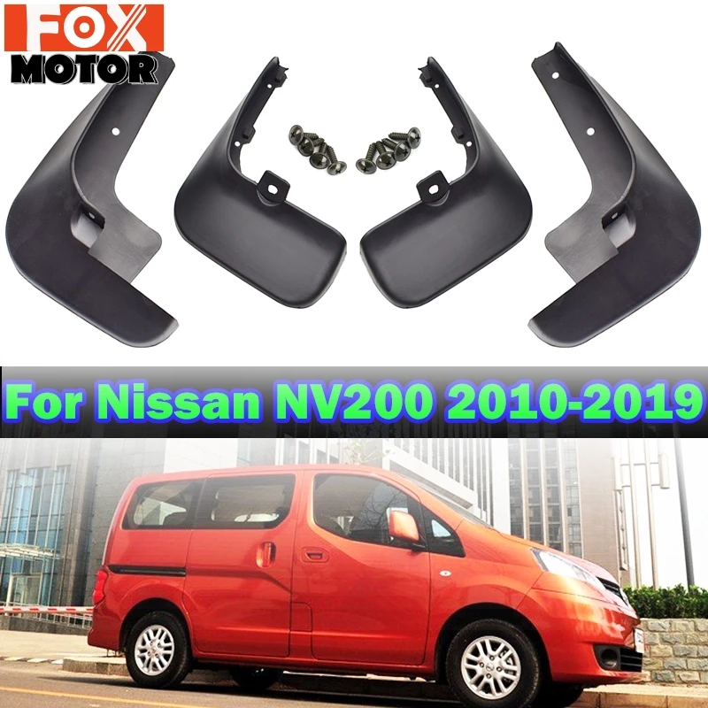 For Nissan NV200 Vanette Evalia 2010 - 2019 Set Molded MudFlaps Mud Flaps Mudguards Splash Guards Fender Dirty Guards Front Rear