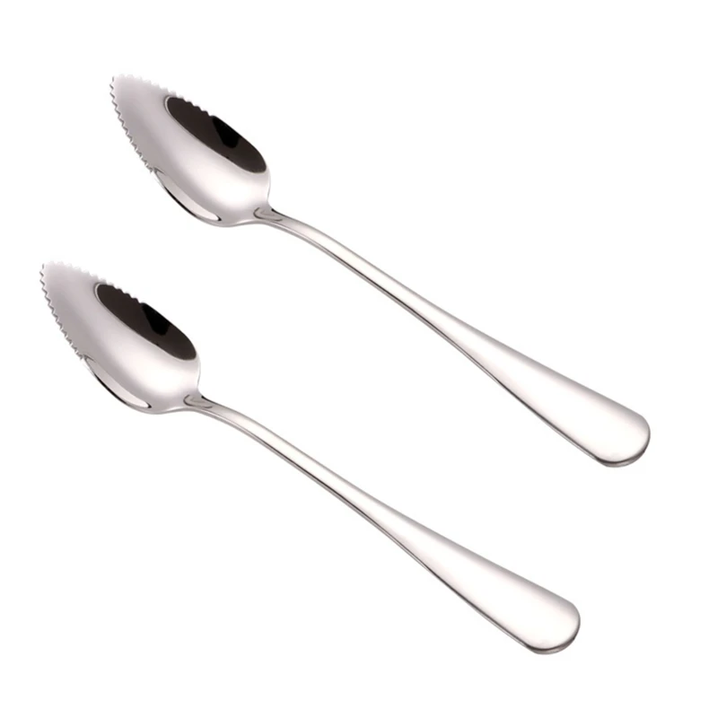 

Y3NA 2 Pieces Grapefruit Spoons Thickness Rust Resistant Stainless Steel Serrated Grapefruit Utensils Tools Baby Puree Spoons