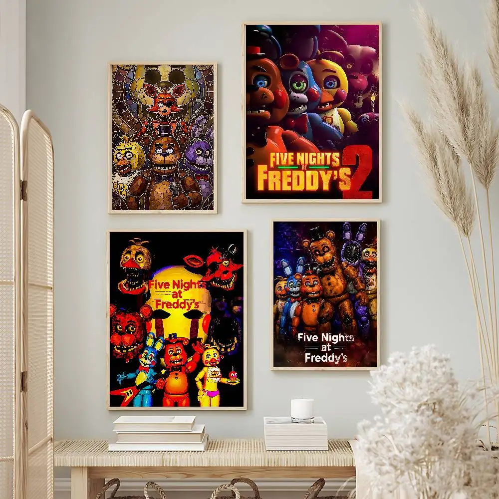 Horror Game Five Nights at Freddy's Posters Premium Self-Adhesive No Residue Wall Sticker for Home Office Bar Decor