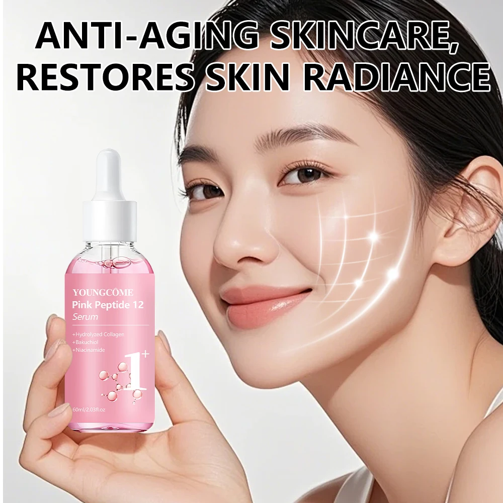 YOUNGCOME Pink Peptide Serum with Hydrolyzed Collagen & Bakuchiol -Conditions Boost radiance Serum for All Skin Types 40/60ml