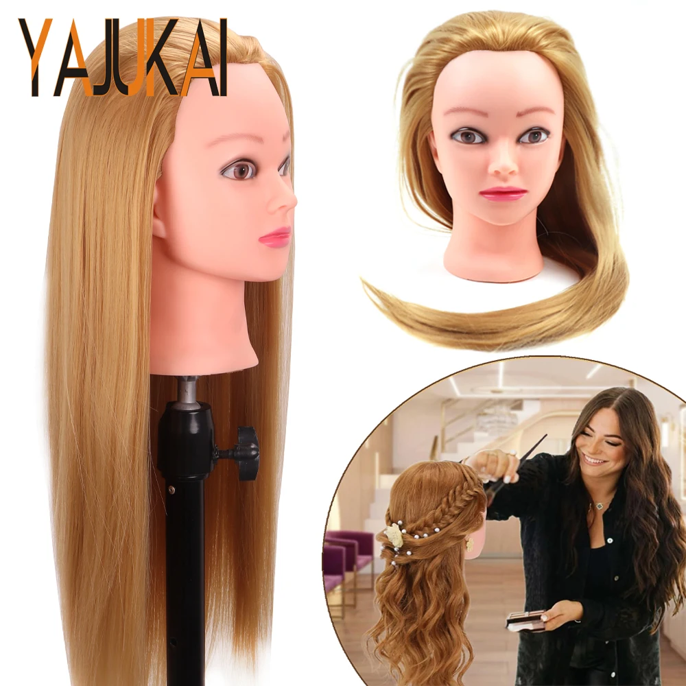 

Professional Mannequin Head with Long Synthetic Hair for Wig Styling Practice, Display & Hairstyling Training