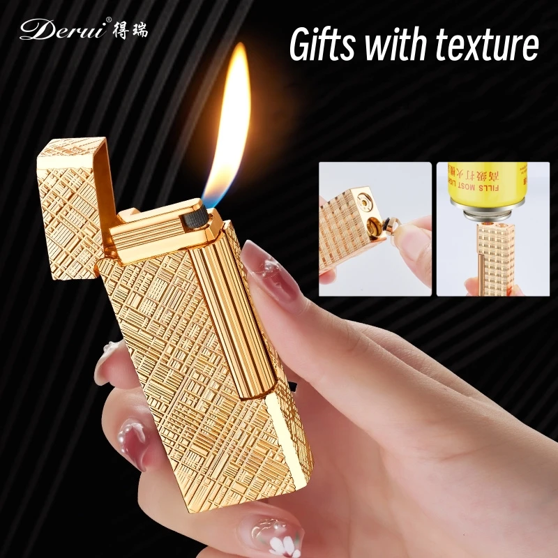 

Classic Grinding Wheel Lighter With Exquisite Carving Craftsmanship, Retro Slanted Mouth Flame Lighter, High-end Business Gift