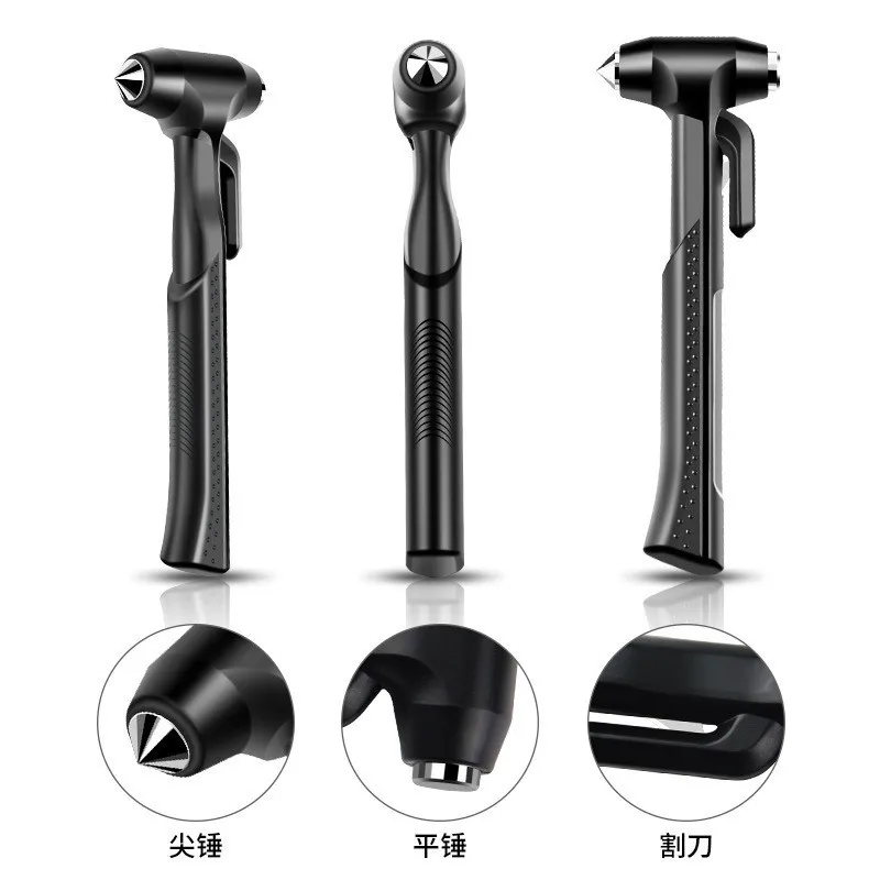 Vehicle-mounted Safety Long-handled Hammer Multi-functional Emergency Fire Escape Window-breaking Hand Tool