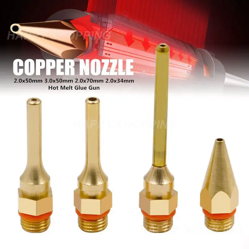 Hot Melt Glue Gun Accessories Pure Copper Nozzle Glue Gun Nozzle Anti-leakage Long Nozzle universal Adhesive Tool Mouth Sol Tool